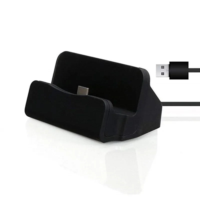 Estação de carregamento tipo C para Samsung A50 A70 A20 A80 M20 M30 A30 A40 A60 iPhone 7 8 Plus Micro USB Suporte de mesa para carregamento.
