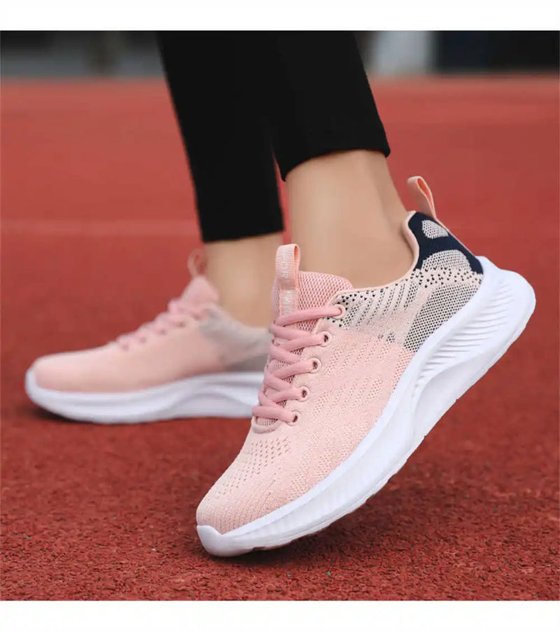 Tênis de corrida feminino verde primavera .