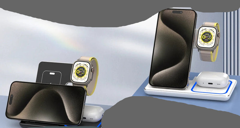 Carregador Sem Fio 3 em 1 30W iPhone/Apple Watch/AirPods