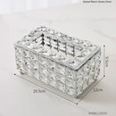 Crystal Tissue Box Nordic Fashionable Office Table Napkins Storage Box Bar Gold Diamond Holder Living Room Bedroom Decor Gift