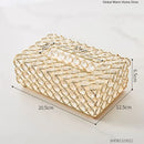 Crystal Tissue Box Nordic Fashionable Office Table Napkins Storage Box Bar Gold Diamond Holder Living Room Bedroom Decor Gift