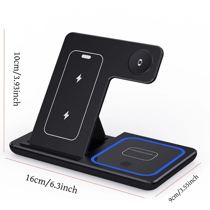 Carregador Sem Fio 3 em 1 30W iPhone/Apple Watch/AirPods