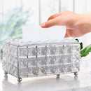 Crystal Tissue Box Nordic Fashionable Office Table Napkins Storage Box Bar Gold Diamond Holder Living Room Bedroom Decor Gift
