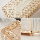 Crystal Tissue Box Nordic Fashionable Office Table Napkins Storage Box Bar Gold Diamond Holder Living Room Bedroom Decor Gift
