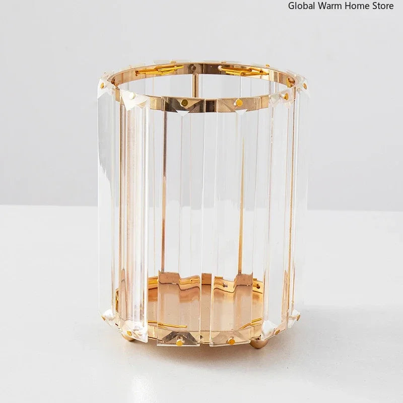 Crystal Tissue Box Nordic Fashionable Office Table Napkins Storage Box Bar Gold Diamond Holder Living Room Bedroom Decor Gift