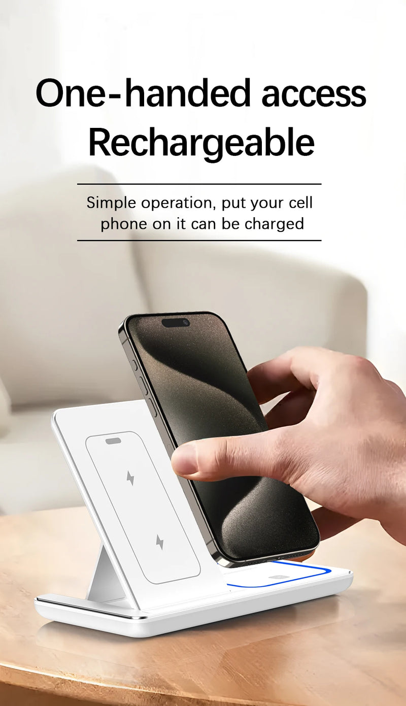 Carregador Sem Fio 3 em 1 30W iPhone/Apple Watch/AirPods