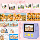 Câmera de Impressão Instantânea Infantil HD 1080P - À Prova de Choque e Bateria Recarregável